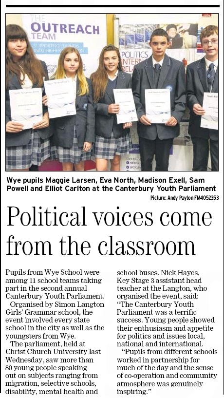 Canterbury Youth Parliament Debating Competition